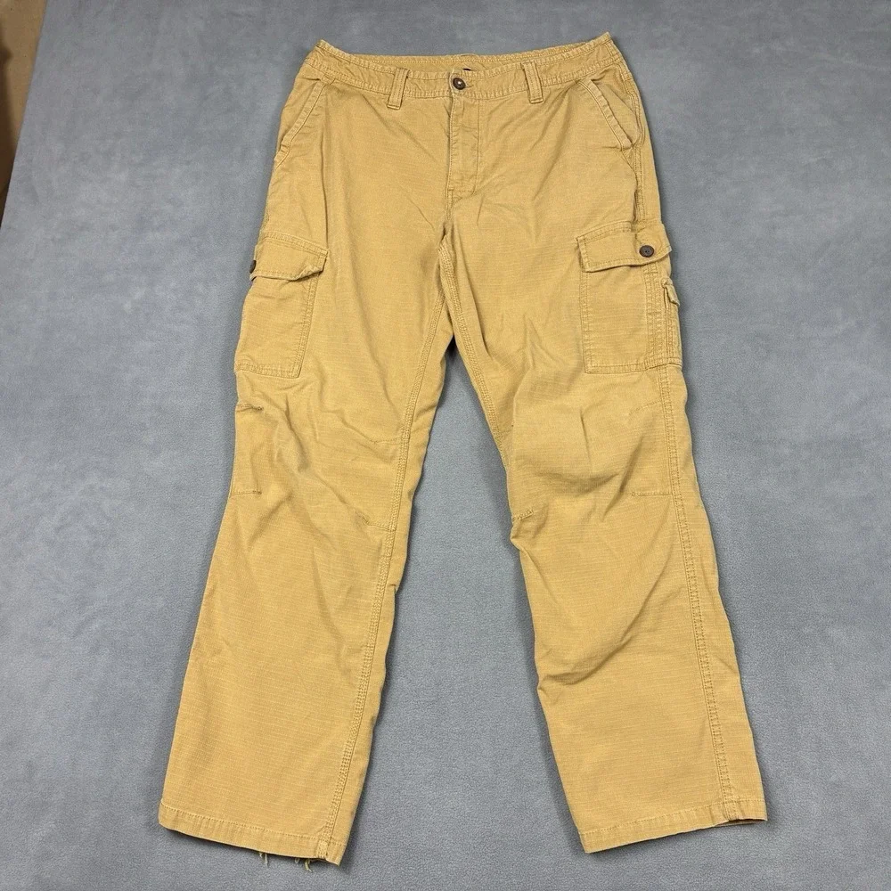 The North Face Men's Size 34 Tan Khaki Cargo Ripstop Pants Cotton Hiking Outdoor